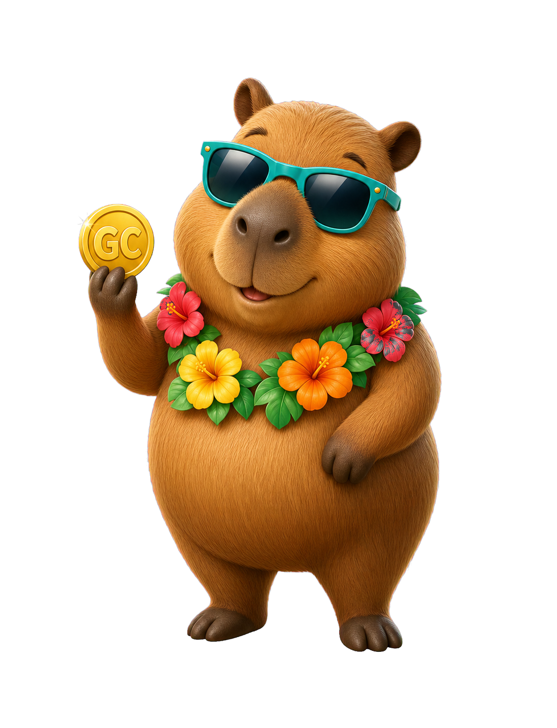Goldie capybara mascot